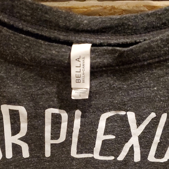 Women's Charcoal Sweatshirt Off the Shoulder sz L NWOT - Picture 2 of 4